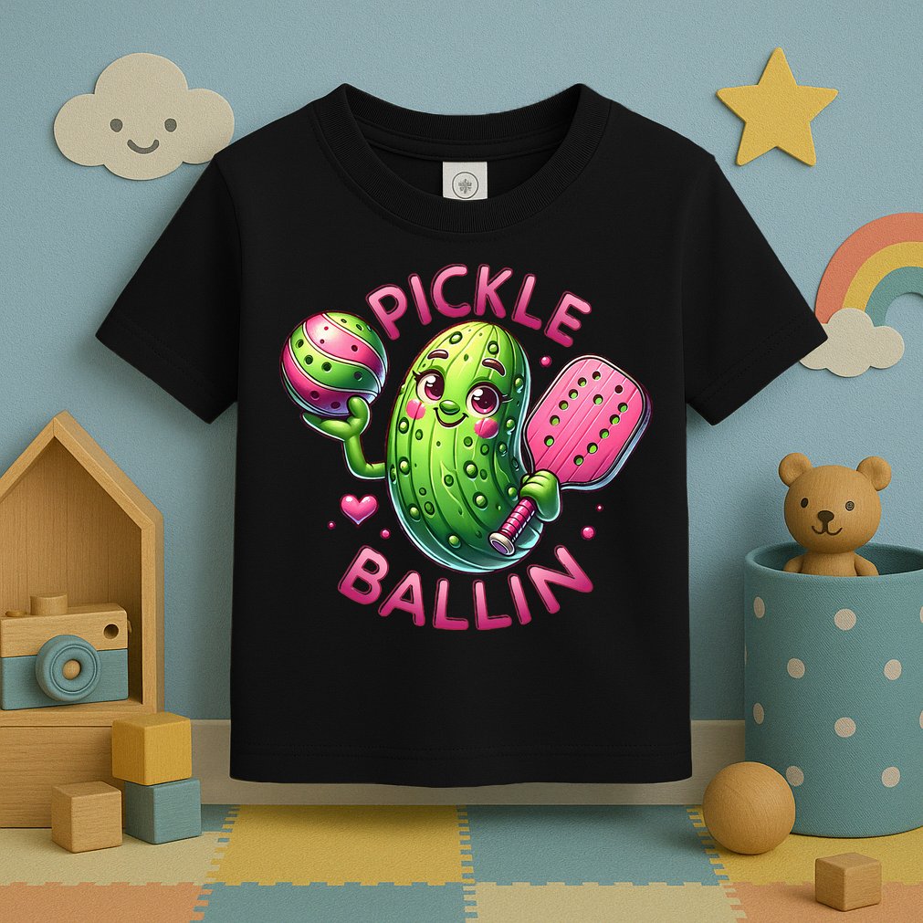 Pickle Ballin Cute Pickleball Women Pickleball Lovers Toddler T-Shirt