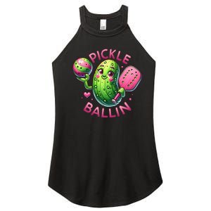 Pickle Ballin Cute Pickleball Women Pickleball Lovers Women's Perfect Tri Rocker Tank