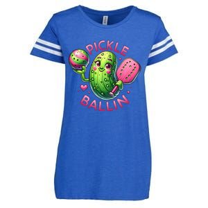 Pickle Ballin Cute Pickleball Women Pickleball Lovers Enza Ladies Jersey Football T-Shirt