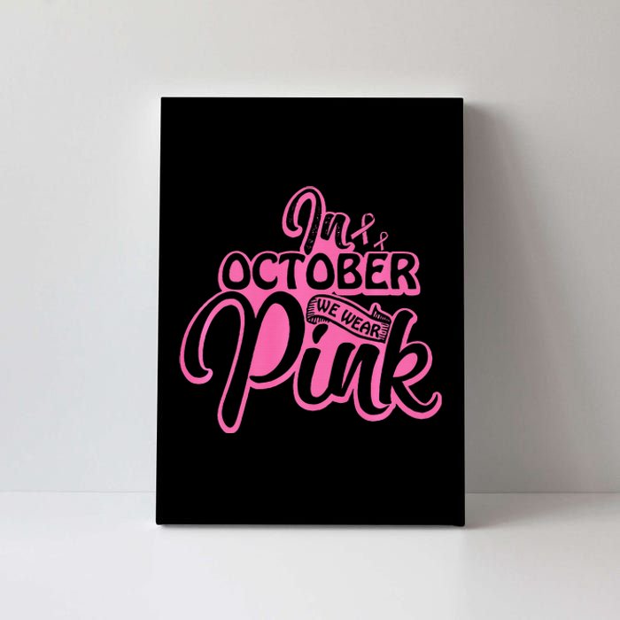 Pink Breast Cancer October Cute Awareness Month Canvas