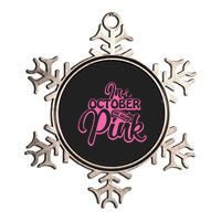 Pink Breast Cancer October Cute Awareness Month Metallic Star Ornament