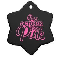 Pink Breast Cancer October Cute Awareness Month Ceramic Star Ornament