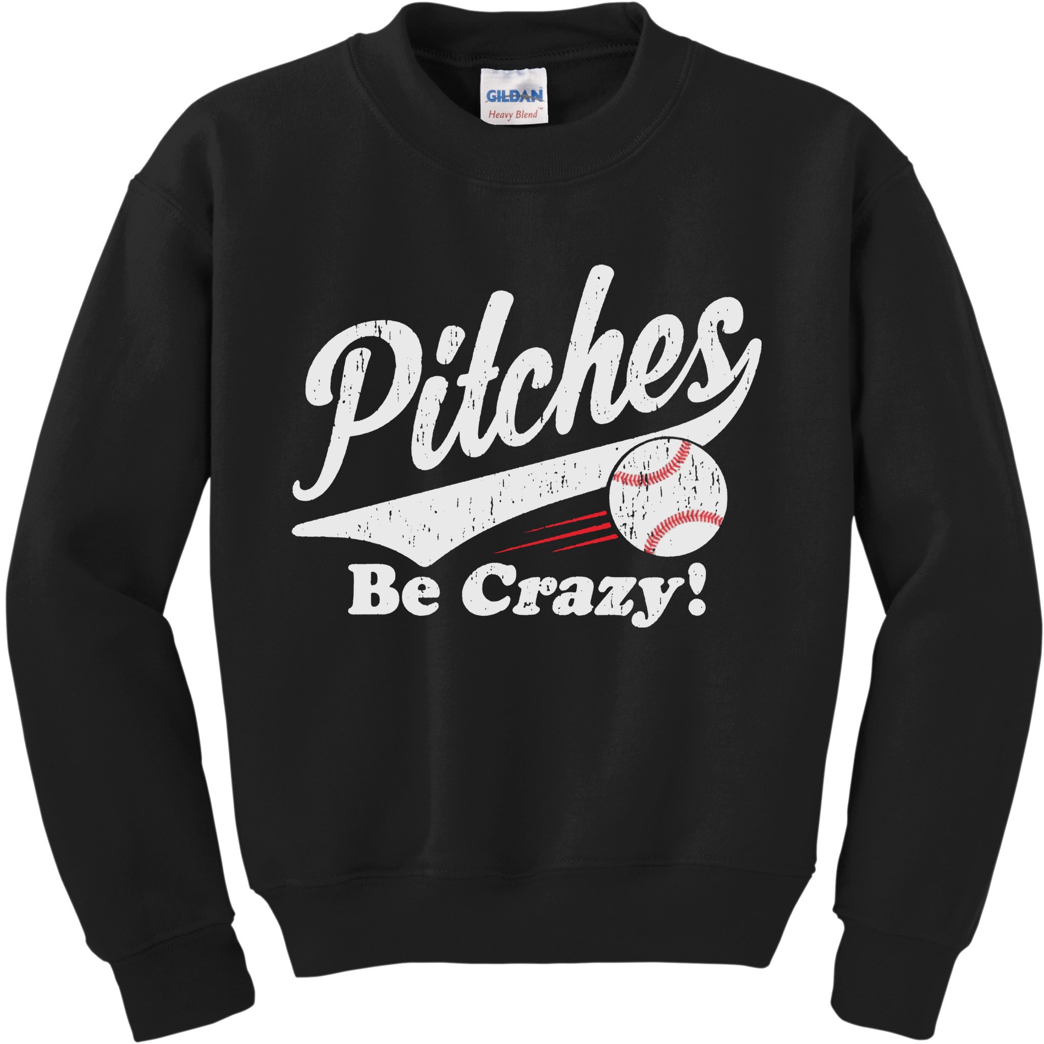 PITCHES BE CRAZY FUNNY BASEBALL MEME Kids Sweatshirt