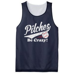 PITCHES BE CRAZY FUNNY BASEBALL MEME Mesh Reversible Basketball Jersey Tank