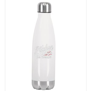 PITCHES BE CRAZY FUNNY BASEBALL MEME Stainless Steel Insulated Water Bottle