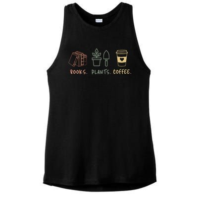 Plants Books Coffee Lover Ladies PosiCharge Tri-Blend Wicking Tank