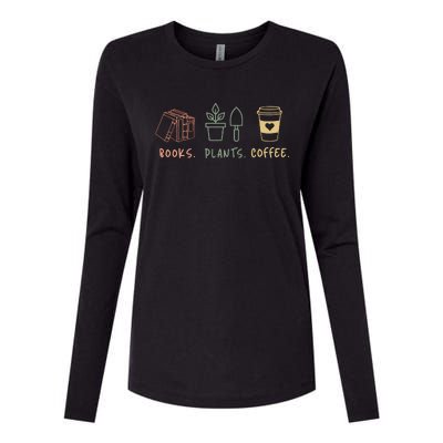 Plants Books Coffee Lover Womens Cotton Relaxed Long Sleeve T-Shirt