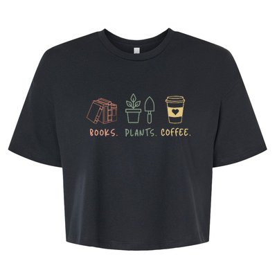 Plants Books Coffee Lover Bella+Canvas Jersey Crop Tee