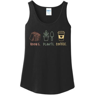 Plants Books Coffee Lover Ladies Essential Tank