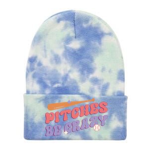 Pitches Be Crazy Funny Baseball Sport Humor Gift Tie Dye 12in Knit Beanie