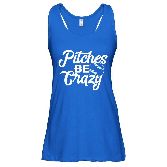 Pitches Be Crazy Baseball Funny Sports Player Gift Ladies Essential Flowy Tank