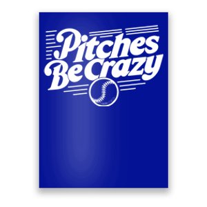 Pitches Be Crazy Softball Pitcher Gift Poster