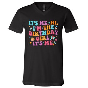 Personalized Birthday Celebration Name Badge V-Neck T-Shirt