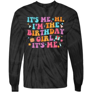 Personalized Birthday Celebration Name Badge Tie-Dye Long Sleeve Shirt