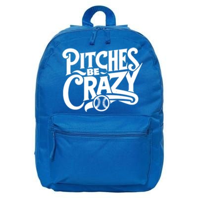 Pitches Be Crazy Softball Pitcher Gift 16 in Basic Backpack