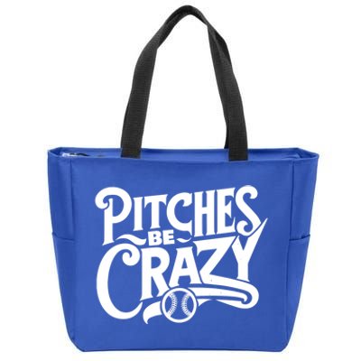 Pitches Be Crazy Softball Pitcher Gift Zip Tote Bag