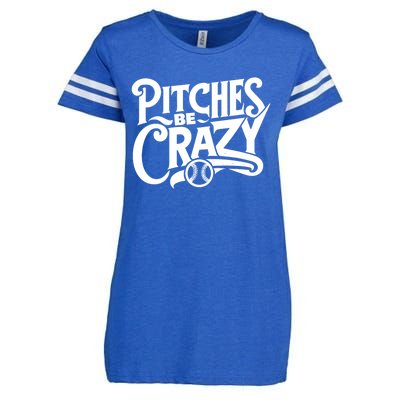 Pitches Be Crazy Softball Pitcher Gift Enza Ladies Jersey Football T-Shirt