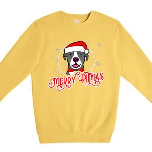 Pit Bull Christmas Merry Pitmas Premium Crewneck Sweatshirt