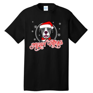 Pit Bull Christmas Merry Pitmas Tall T-Shirt