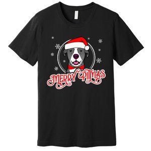 Pit Bull Christmas Merry Pitmas Premium T-Shirt