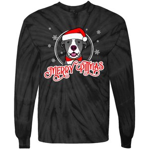 Pit Bull Christmas Merry Pitmas Tie-Dye Long Sleeve Shirt