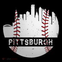 Pittsburgh Baseball Cityscape Distressed Novelty Pirate Gift Womens T-Shirt