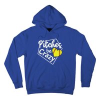 Pitches Be Crazy Softball Player Funny Funny Gift Hoodie