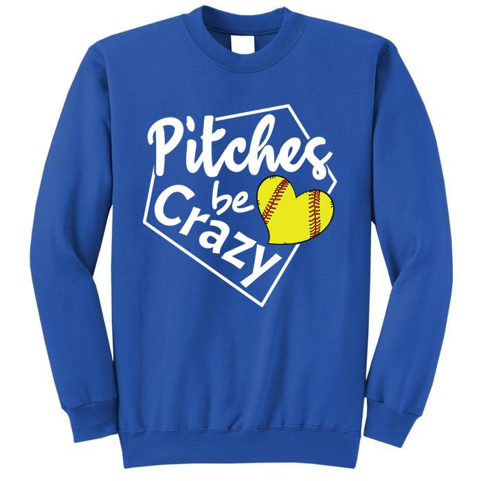 Pitches Be Crazy Softball Player Funny Funny Gift Sweatshirt