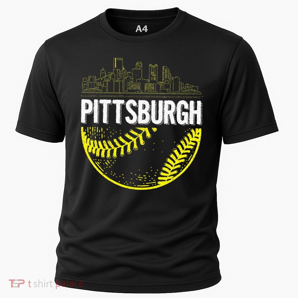 Pittsburgh Baseball Cityscape Distressed Performance Shirt