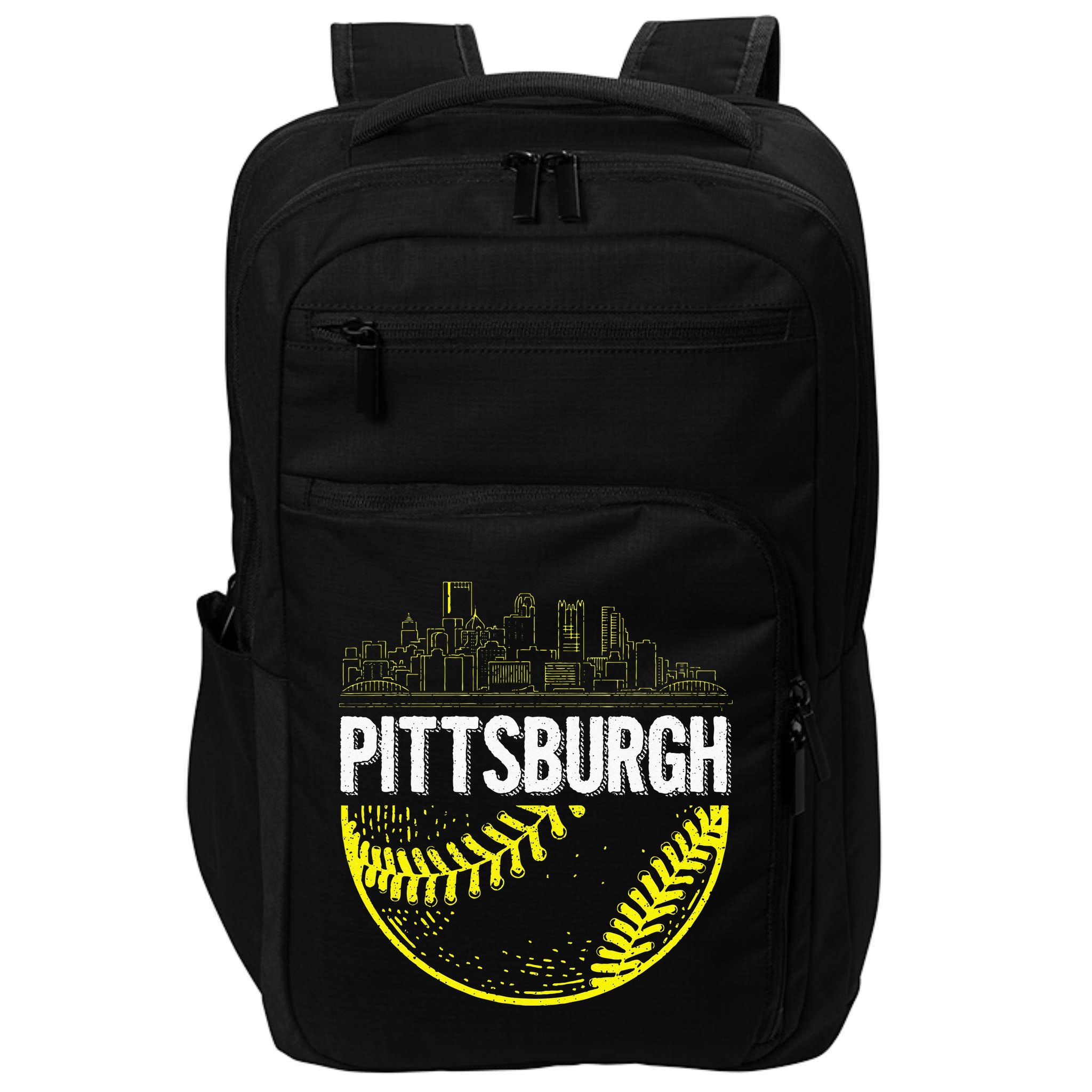 Pittsburgh Baseball Cityscape Distressed Impact Tech Backpack