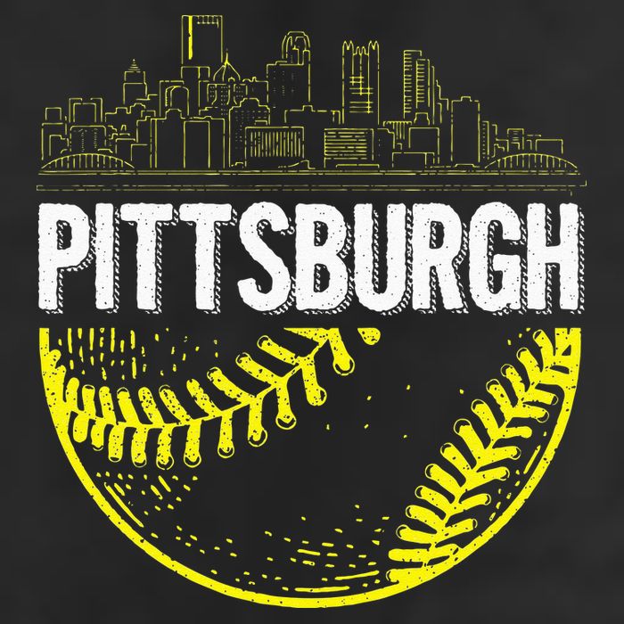 Pittsburgh Baseball Cityscape Distressed Adult Drive Performance Visor