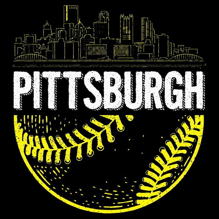 Pittsburgh Baseball Cityscape Distressed Drawstring Bag