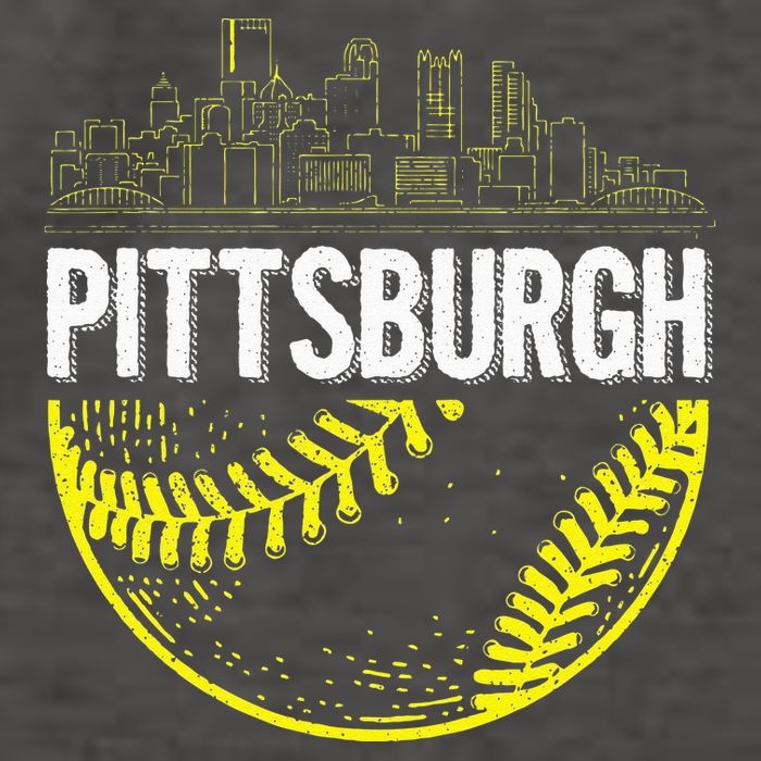 Pittsburgh Baseball Cityscape Distressed Vector Backpack