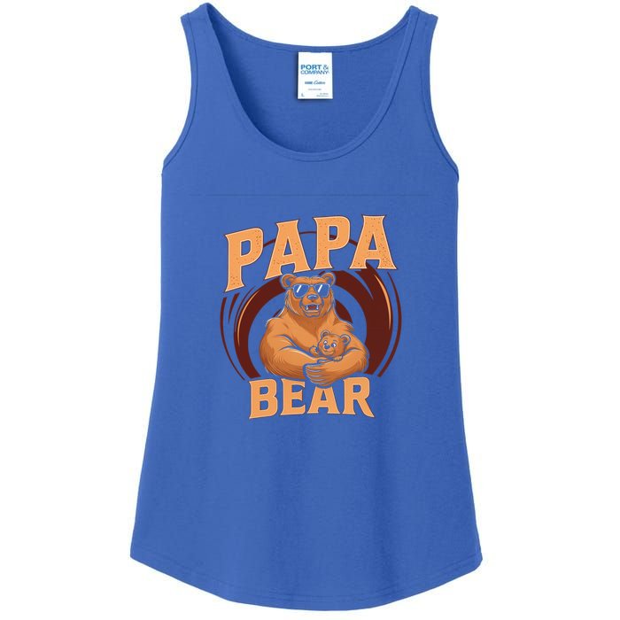 Papa Bear Cute Bears Family Father Dad Daddy Papa Bear Great Gift Ladies Essential Tank