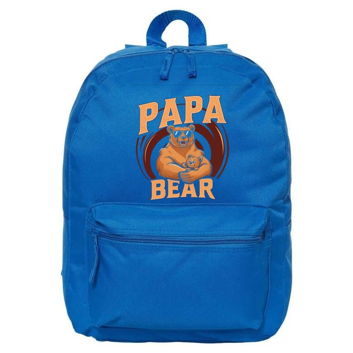 Papa Bear Cute Bears Family Father Dad Daddy Papa Bear Great Gift 16 in Basic Backpack