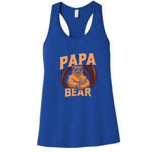 Papa Bear Cute Bears Family Father Dad Daddy Papa Bear Great Gift Women's Racerback Tank