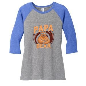 Papa Bear Cute Bears Family Father Dad Daddy Papa Bear Great Gift Women's Tri-Blend 3/4-Sleeve Raglan Shirt