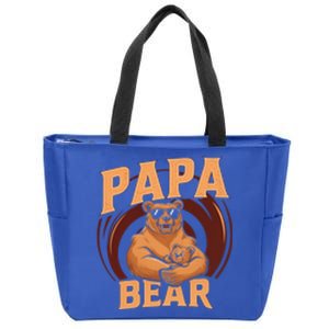 Papa Bear Cute Bears Family Father Dad Daddy Papa Bear Great Gift Zip Tote Bag