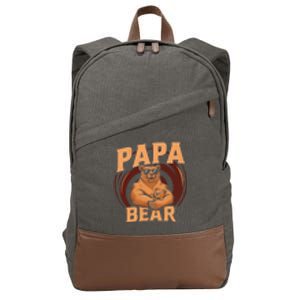 Papa Bear Cute Bears Family Father Dad Daddy Papa Bear Great Gift Cotton Canvas Backpack