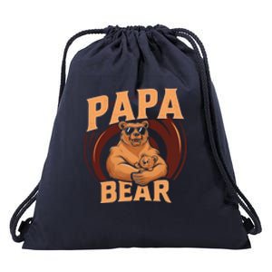 Papa Bear Cute Bears Family Father Dad Daddy Papa Bear Great Gift Drawstring Bag