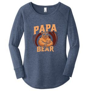 Papa Bear Cute Bears Family Father Dad Daddy Papa Bear Great Gift Women's Perfect Tri Tunic Long Sleeve Shirt