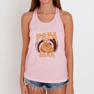 Papa Bear Cute Bears Family Father Dad Daddy Papa Bear Great Gift Women's Knotted Racerback Tank