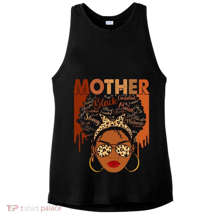 Proud Black Confident Afro African American Mom Mothers Day Gift Ladies PosiCharge Tri-Blend Wicking Tank