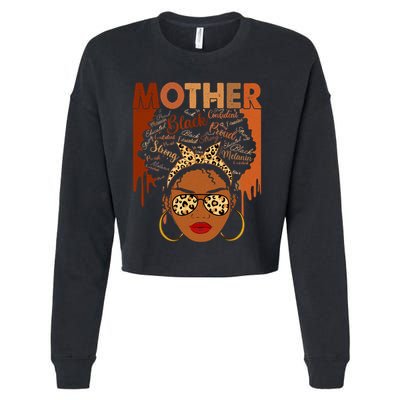 Proud Black Confident Afro African American Mom Mothers Day Gift Cropped Pullover Crew