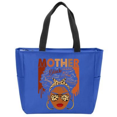 Proud Black Confident Afro African American Mom Mothers Day Gift Zip Tote Bag