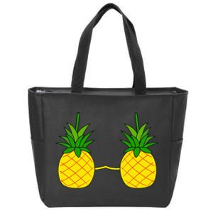 Pineapple Bra Costume Cute Easy Fruit Halloween Gift Zip Tote Bag