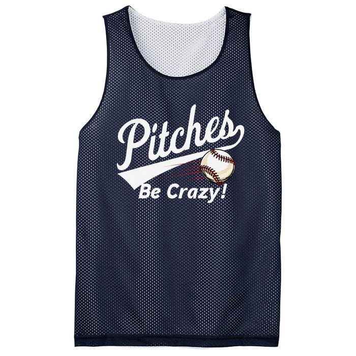 Pitches Be Crazy Baseball Humor Mesh Reversible Basketball Jersey Tank