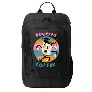 Powered By Coffee Lover Cute Coffee Cup Retro City Backpack