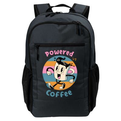 Powered By Coffee Lover Cute Coffee Cup Retro Daily Commute Backpack