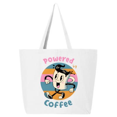 Powered By Coffee Lover Cute Coffee Cup Retro 25L Jumbo Tote